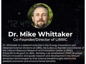 Dr. Michael Whittaker, Berkeley Lab