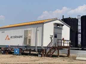 CTI E-house at Acceleware's RF XL Commercial-Scale Pilot Test at Marwayne, AB. July 2023