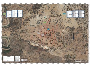 Plan map showing drill hole locations