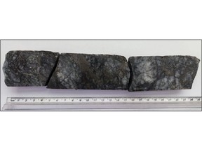 Split section of drill core from hole FR-DD-23-196, sample length 0.25 metre. Assay results are pending*.