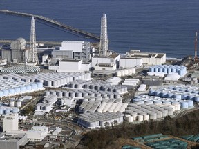 This photo shows part of the tsunami-wrecked Fukushima Daiichi nuclear power plant in Okuma town, northeastern Japan, on Jan. 19, 2023. Japanese Prime Minister Fumio Kishida made a brief visit to the power plant on Sunday, Aug. 20, to highlight the safety of an impending release of treated radioactive wastewater into the Pacific Ocean, a divisive plan that his government wants to start soon despite protests at home and abroad. (Kyodo News via AP)