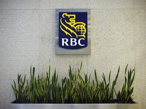 Royal Bank of Canada signage at its headquarters in Toronto. The bank's executives say the lender is benefiting from higher interest rates.
