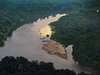 Aerial view of the Novo river which crosses the 1.3 million hectares of the National Forest reserve, in the Amazon