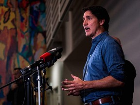 Prime Minister Justin Trudeau speaks in Edmonton, on Aug. 18. The soaring cost of living is becoming a vulnerability for Trudeau's government.