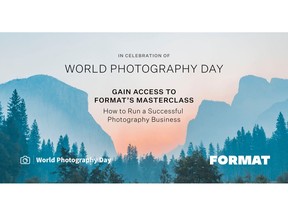 Format, a premier portfolio platform for photographers and creatives, reaffirms its dedication to refining photographers' skills on World Photography Day. Beginning August 19, 2023, photographers can enjoy a complimentary 30-day access to Format's renowned Masterclass Video Series, "Mastering the Art of Successful Photography Business."     Was this response better or worse? Better Worse Same