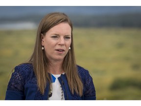 Megan Greene, senior fellow at Harvard Kennedy School, speaks during a Bloomberg Television interview at the Jackson Hole economic symposium, sponsored by the Federal Reserve Bank of Kansas City, in Moran, Wyoming, U.S., on Friday, Aug. 23, 2019. Greene discussed Fed Chairman Jerome Powell's speech and trade.