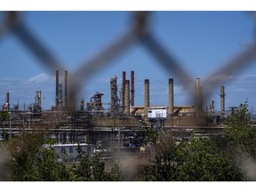 The Chevron refinery in Richmond, California, U.S., on Monday, April 11, 2022. Chevron Corp.'s plan to move major maintenance at its San Francisco Bay-area refinery to June from April because of an ongoing labor strike may further exacerbate already-high California fuel prices. Photographer: David Paul Morris/Bloomberg