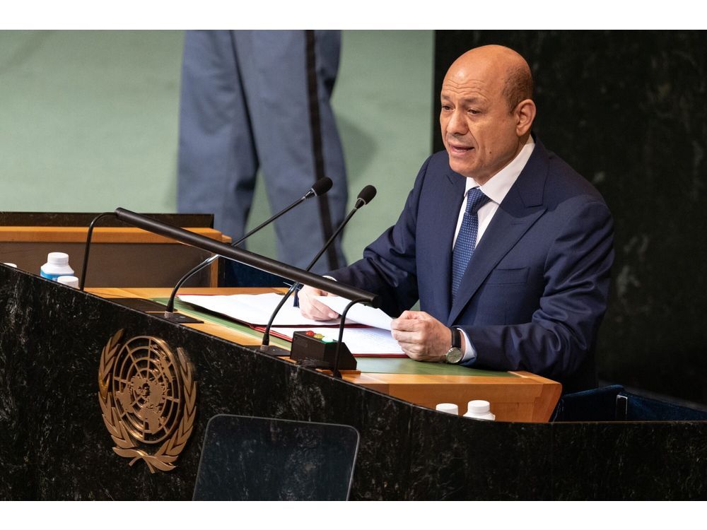 Rashad Al-Alim speaks during the United Nations General Assembly in New York, US, on Thursday, Sept. 22, 2022. Photographer: Jeenah Moon/Bloomberg
