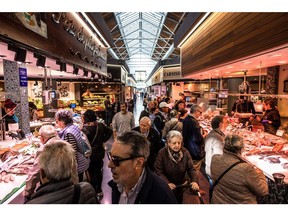 Shoppers inside Sant Antoni market in Barcelona, Spain, on Wednesday, April 12, 2023. Spanish inflation figures are reported on April 14.