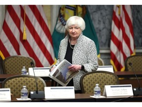 Yellen arrives for a meeting of the Financial Stability Oversight Council at the US Treasury on July 28. Photographer: Kevin Dietsch/Getty Images