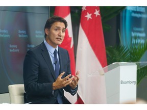Canadian Prime Minister Justin Trudeau speaks during an interview in Singapore on Sept. 7, 2023.