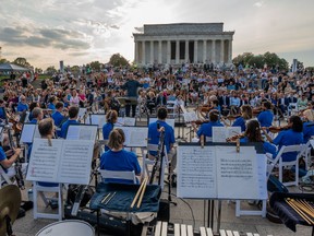 Alvise Casellati's 'Opera Italiana is in the Air' on stage at Lincoln Memorial, Washington