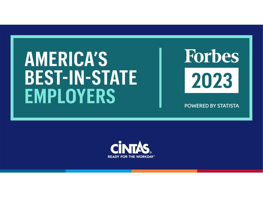 Forbes names Cintas among America's BestinState Employers Financial