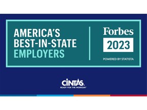 Cintas was named to Forbes' America's Best-in-State Employers for the second year in a row.