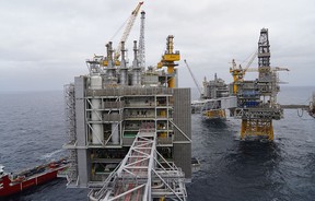 Equinor oil platforms in the North Sea.