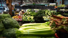 A woman shops for produce in Vancouver.