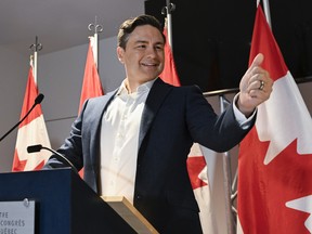 Conservative Leader Pierre Poilievre prior to the Conservative convention in Quebec City on Sept. 7, 2023.