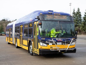 An electric bus by Winnipeg-based NFI Inc.