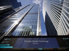 The Toronto Stock Exchange in the financial district of Toronto.