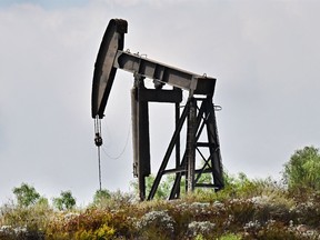 A pumpjack at the Montebello Oil Field in Montebello, California.