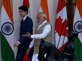 Prime Minister Justin Trudeau and Indian Prime Minister Narendra Modi in New Delhi in 2018.