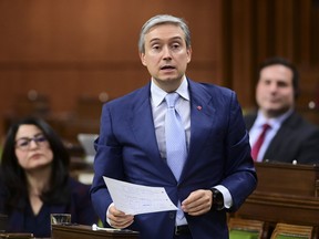 Minister of Foreign Affairs Francois-Philippe Champagne in the House of Commons on Parliament Hill in Ottawa.
