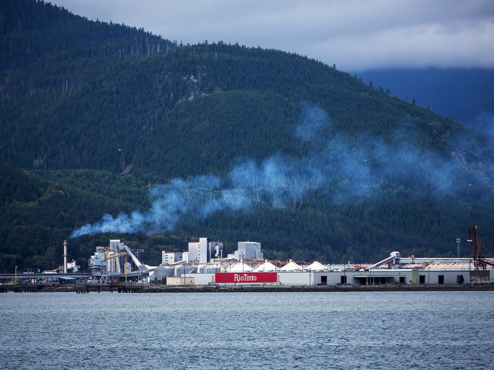 The Rio Tinto Ltd. Alcan aluminum smelter near the village of Kitimat, B.C.