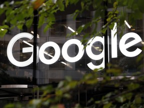 FILE - The Google logo is displayed at their offices, Nov. 1, 2018, in London. In a letter, Wednesday, Aug. 23, 2023, children's advocacy groups including Fairplay and Common Sense Media asked the Federal Trade Commission to investigate Google, saying the tech giant serves personalized ads to kids on YouTube despite federal law prohibiting the practice.