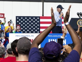 President Joe Biden speaks during a Labor Day event at the Sheet Metal Workers Local 19, in Philadelphia, Monday, Sept. 4, 2023.
