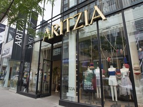 Aritzia Inc. is also expected to report its second-quarter results after the close of financial markets Thursday. The results come after the retailer saw its first-quarter profit fall compared with a year earlier as it faced inflationary headwinds and economic pressures on shoppers. An Aritzia store is seen Tuesday, July 13, 2021 in Montreal.