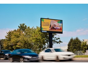 The billboards for the "SLEEP LIKE YOU'RE STILL ON VACATION" campaign by Polysleep in Montreal.