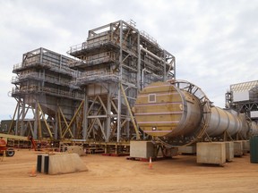 A Chevron LNG processing plant is under construction on Barrow Island, Western Australia, April 11, 2016. Labor unions said on Friday, Sept. 22, 2023, they will end disruptive strike action at Chevron Corp. liquefied natural gas plants in Australia that provide more than 5% of global LNG supplies.