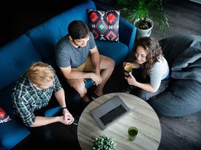 Thinkific employees at one of the company's offices.