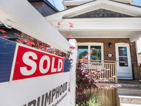 A sold sign outside a Toronto home.