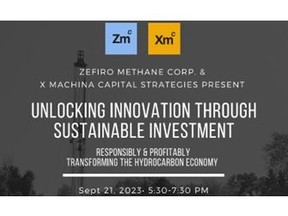 Zefiro and XMC will be hosting a two-hour event during Climate Week NYC in midtown Manhattan where presentations will be delivered on the topic of sustainable investment in the hydrocarbon economy. A networking reception will follow, with cocktails and hors d'oeuvres served to guests.