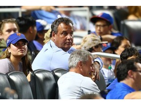 Chris Christie attends the game between the New York Mets and the St. Louis Cardinals at Citi Field on July 18, 2017. Photographer: Mike Stobe/Getty Images