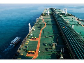 A view of Persian Gulf from inside Devon, an oil tanker transferring oil to exporting markets.23 March 2018