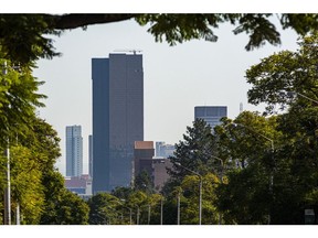 The South African Reserve Bank, South Africa's central bank, stands on the skyline in Pretoria, South Africa, on Tuesday, June 4 2019. South Africa's central bank won't bail out the country's troubled state-owned companies including power utility Eskom Holdings SOC Ltd. because it would fuel inflation, Governor Lesetja Kganyago said.