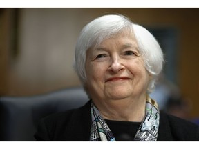 WASHINGTON, DC - MARCH 16: U.S. Treasury Secretary Janet Yellen testifies about the Biden Administration's FY2024 federal budget proposal before the Senate Finance Committee in the Dirksen Senate Office Building on Capitol Hill on March 16, 2023 in Washington, DC. Yellen said the nation's baking system is sound after the Treasury Department, the Federal Reserve and the Federal Deposit Insurance Corporation announced Sunday that depositors in Silicon Valley Bank in California and Signature Bank in New York will be repaid in full after both banks collapsed last week.