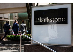Blackstone headquarters in New York, US, on Thursday, April 20, 2023. Blackstone Inc.'s first-quarter profit fell as dealmaking at the world's largest alternative-asset manager slowed in a tumultuous stretch when rising interest rates roiled the markets and banking system.