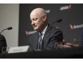Richard Goyder, chairman of Qantas Airways Ltd., during a news conference in Sydney, Australia, on Tuesday, May 2, 2023. Qantas named Vanessa Hudson as its new chief executive officer, making her the first woman to lead the airline in its 103-year history.