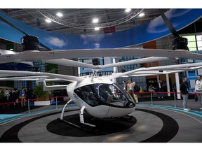 The VoloCity air taxi on display at the Paris Air Show in June.