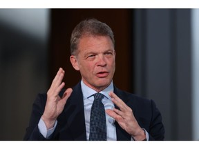 Christian Sewing, chief executive officer of Deutsche Bank AG, during a Bloomberg Television interview in London, UK, on Thursday, June 22, 2023. Sewing said he expects trading results to improve in the second half as clients navigate a complex and challenging economy.