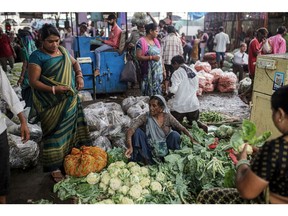 Vegetables at a wholesale market in Ahmedabad, India, on Wednesday, July 19, 2023. A spike in inflation in June justifies the decision of Indian policymakers to maintain higher rates for longer, the country's central bank said in a report.