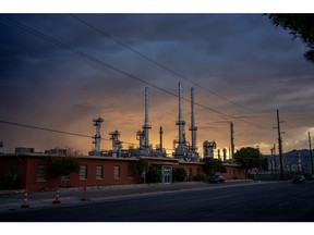 EL PASO, TEXAS - SEPTEMBER 20: The Marathon El Paso Refinery is seen on September 20, 2023 in El Paso, Texas. The U.S. oil industry is headed towards a record-breaking year as analysts expect the crude market to continue climbing despite minor slowing.