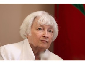Janet Yellen, US Treasury secretary, at the annual meetings of the International Monetary Fund (IMF) and World Bank in Marrakesh, Morocco, on Wednesday, Oct. 11, 2023. The IMF and World Bank's first annual meetings in Africa since 1973 were expected to give a spending boost to Morocco's fourth-largest city and one of its top tourist destinations.