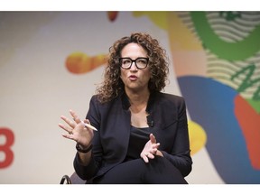Amy Webb, chief executive officer of the Future Today Institute, speaks during the South by Southwest (SXSW) Sydney festival on Monday, Oct. 16, 2023.