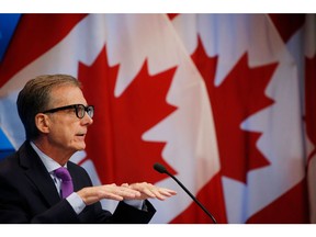 Tiff Macklem, governor of the Bank of Canada, speaks during a news conference in Ottawa on Wednesday.