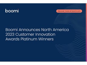Boomi Announces North America 2023 Customer Innovation Awards Platinum Winners