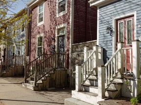 Colorful homes line the streets of central Halifax, Nova Scotia